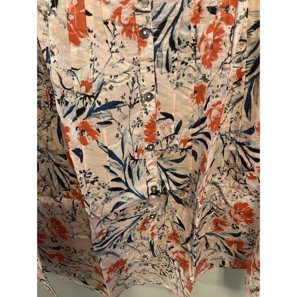 Roaman's Women's NWOT Pink Floral Button Down Long Sleeve Top Plus Size 34W 6X - Picture 2 of 15